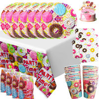 Sweet One Donut Ice Cream Theme Party Supplies บอลลูน Baby Shower Happy Birthday Party Candy ตกแต่ง Sweet Number