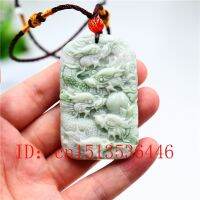 ？》：“： Natural  Green Jade Double Sided Carving Dragon Pendant Necklace Jewelry Amulet Fashion Chinese Gifts Women Men Sweater Chain