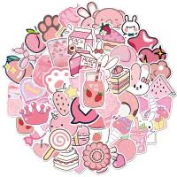 50pcs Cartoon Kawaii Pink Stickers For Girls Luggage Laptop Skateboard Bicycle Backpack Decal Toy Stickers For Children Gift Stickers