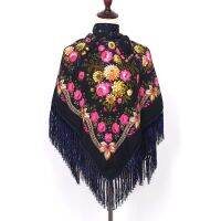 【CW】 Large Size Russian Scarf Cotton Pattern Print Headscarf Ladies Fringed Blanket Shawl