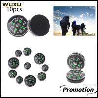 WUXU 10pcs มินิพลาสติก เข็มทิศเอาชีวิตรอด การออกแบบปุ่ม เครื่องมือเดินป่าตั้งแคมป์ Outdoora เข็มทิศที่แม่นยำ คู่มือปฏิบัติ