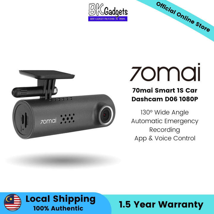 70mai Smart 1S Car Dashcam D06 1080P | 130° Wide Angle | Automatic ...