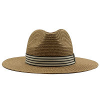 [hot]Panama Hat Summer Sun Hats for Women Man Beach Straw Hat for Men UV Protection Jazz Fedora chapeau femme