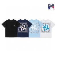 [พร้อมส่ง]  ใหม่ เสื้อยืดแขนสั้น ผ้าฝ้าย ปักลาย MLB NY แฟชั่นคู่รัก สําหรับชาย และหญิง