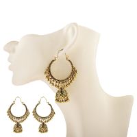 2019 Classic Ethnic Womens Gold Round Tassel Jhumka Earrings Indian Jewelry