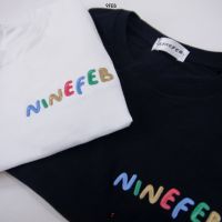 9FEB 9f006 t-shirt เสื้อยืดลายปัก ลาย multicolor nf