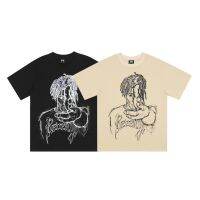 【Mens clothing】 Revenge Sketch Painting Co Branded Portrait Hip Hopround Neck Looseshort Sleeve Tmen 39; S Insbrand