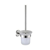 Toilet Brush And Holder Set Wall Mounted Stainless Steel Handle Glass Holder Cleaning Brush Tools For Toilet WC Bathroom