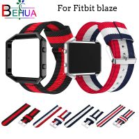 ❀♝₪ Woven Nylon Sport Strap with Case Cover Bracelet Adjustable Wristband For Fitbit Blaze smart watch Replacement watch strap band