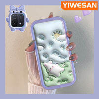 YIWESAN เคสสำหรับ A16K OPPO เคส A54s A16s A16 A16E ลายการ์ตูนกล้องสัตว์ประหลาดตัวเล็กสีสันสดใสลายกระต่ายดอกไม้3D นิ่มสำหรับเลนส์กันกระแทกแบบใสเคสมือถือกรอบป้องกันซิลิโคนความคิดสร้างสรรค์โปร่งใสเรียบง่าย