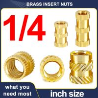 20/30PCS 1/4 Brass Heat Threaded Insert Nut Inch Size Knurled Hot Melt Molding Injection Embedded Insertion Nut of 3D Printer