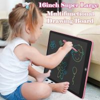 New 16inch Children Magic Blackboard LCD Drawing Tablet Toys For Girls Gifts Digital Notebook Big Size Message Board Writing Pad Drawing  Sketching Ta