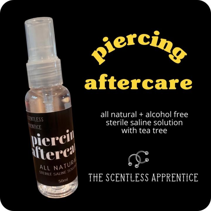 The Scentless Apprentice Piercing aftercare saline solution Alcohol Free  non toxic 50ml
