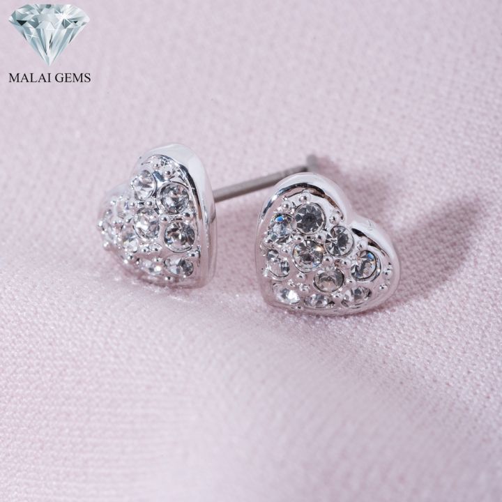 malai-gems-ต่างหูเพชร-เงินแท้-silver-925-เพชรสวิส-cz-เคลือบทองคำขาว-รุ่น11007368-แถมกล่อง-ต่างหูcz-ต่างหูเงินแท้