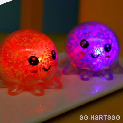 【LZ】✥◙  Kawaii Octopus Ball Anti Stress Squeeze Fidget Toys For Children Adult Girl Glowing Light Funny Antistress Squishy Toy Kids Gift