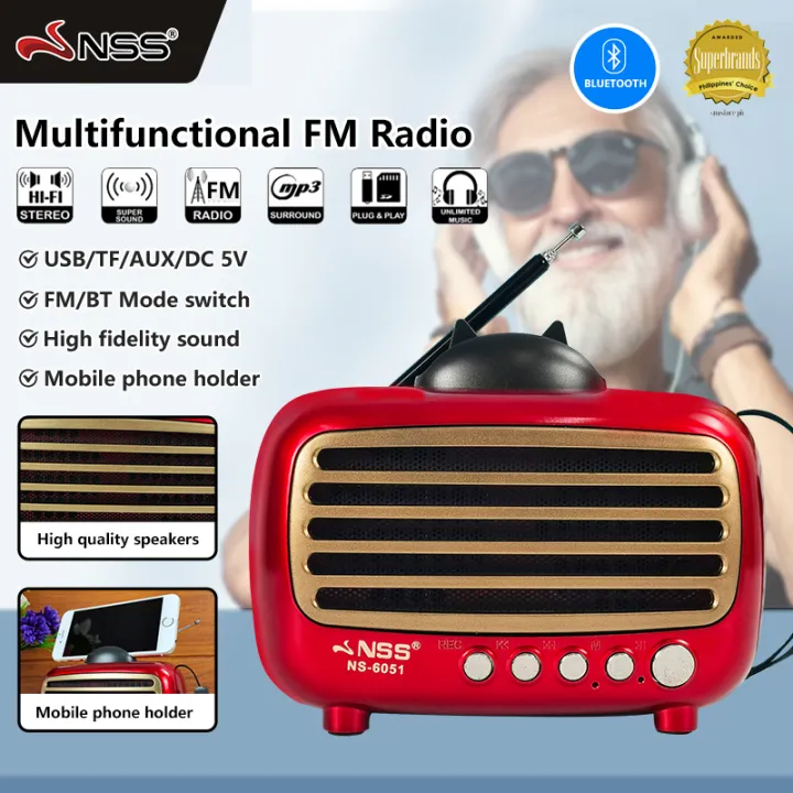 [COD]NSS 6 in 1 fm Radio Speaker HiFi Portable Bluetooth Speaker