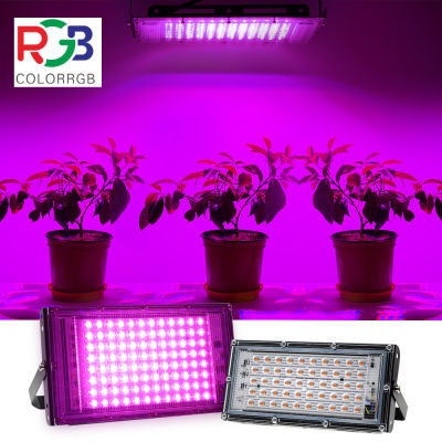 【ส่งจากกรุงเทพ】Colorrgb LED Grow Light, AC 220V 50W 100W Phyto Lamp Full Spectrum Floodlight Greenhouse Hydroponic Lighting For Indoor Plants