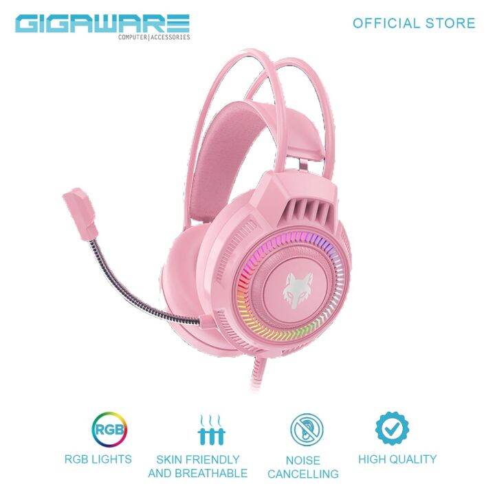 Gigaware XYH66 Gaming Headphones LED Wired Headset Noise Cancelling