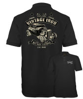 （all in stock）  2023 NEW -Velocitee Mens Polo Shirt Vintage Iron Hotrod Hot Rat Rod Rockabilly A23630(FREE NAME LOGO CUSTOM)