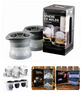 ON THE ROCK Ice Cube DIAMOND AND SPHERE MOLDS SET OF 4} BPA FREE.