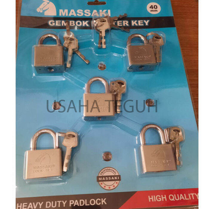 Gembok / Kunci Gembok Master Key 40mm isi 5 pcs Massaki | Lazada Indonesia