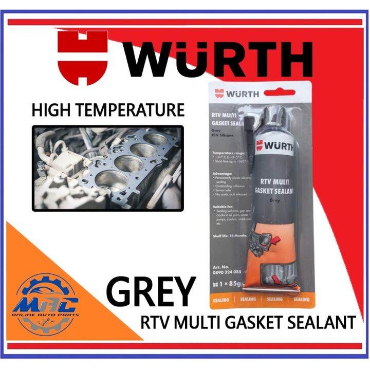 WURTH RTV MULTI GASKET SEALANT GREY RTV HIGH TEMPERATURE SILICONE