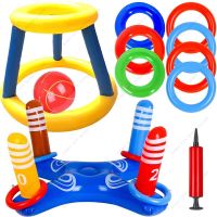 Pool Toys for Kids Adult 2in1 Inflatable Basketball Hoop Ring Game Swimming Pool Games for Adults Family Outdoor Party Water Toy Balloons
