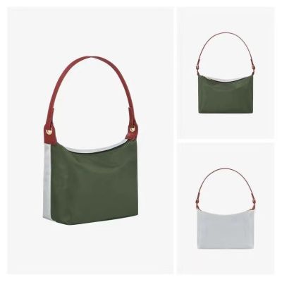 French Longchamp Bag Replay Color Contrast Nylon Underarm Bag Handheld Dumpling Bag กระเป๋าสะพายไหล่แบบสบายๆสองด้าน