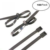 100Pcs CS Zip Tie Disposable Handcuffs Electrical Wire ties Cable Ties Tie Band Double Flex Fasten Loop Cable Management