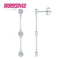 【hot】✻  HORRIPAL D VVS1 Round Cut Moissanite Pendant Ear Plugs Plated Dating Jewelry Certified