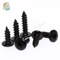 50pcs/25pcs M3 M4 M5*l Steel With Black Phillips Truss Head (cross Recessed Mushroom Head) Self Tapping Screws Screw Nut Drivers