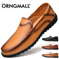 ORNGMALL ฤดูร้อนรองเท้าลำลองผู้ชายใหม่อย่างเป็นทางการรองเท้าสบายๆขับรถ Loafers Slip On Flat รองเท้าสำหรับชาย Soft Sole ผู้ชายหนังรองเท้าหนังนิ่ม Lazy รองเท้าธุรกิจรองเท้าหนัง