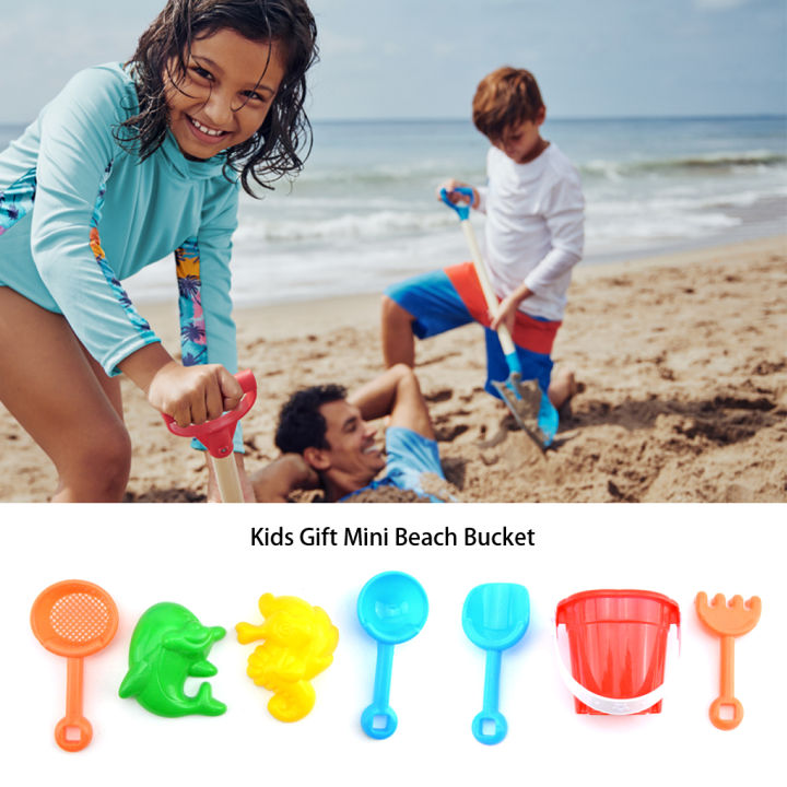 ถังชายหาดที่มีสีสันและสะดุดตา1-2-3-เครื่องมือสนุกสำหรับเวลาเล่นแข็งแรงทนทานของเล่นทรายชายหาด
