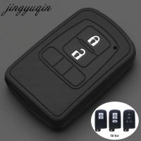 ♙✘❈ jingyuqin Silicone Carbon Car key Cover for Toyota Camry Sienna Noah Voxy Avalon Auris Crown Land Cruiser Smart fob key Case