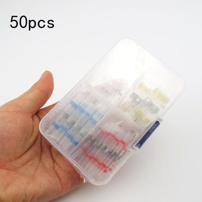 1box (50pcs) Electrical Heat Shrink Soldering tube Sleeve Terminals Insulated Waterproof Butt Wire cable Connectors Soldered Electrical Circuitry Part