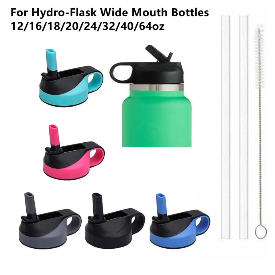 Nurich Hydro Wide Mouth Gray Flip and Sip Straw Replacement Lid or Cap Accessories Compatible with Hydroflask, Simple Modern, and More Top Water