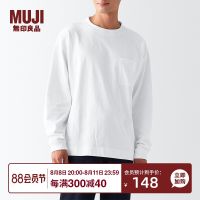 MUJI MUJI mens thick cotton thread Tianzhu weaving pocket long-sleeved T-shirt sweater pullover