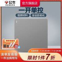 Bull socket flagship wall switch single open control one panel G12 gray