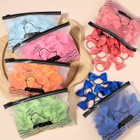 ✿✘⊙ 5/10/20Pcs/Lot Baby Bows Ribbon Hair Rubber for Girls Ties Elastic Hairbands Infants Pigtail Holders Hair Accessories Wholesale