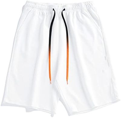 HOUKAI Men Loose White Shorts Mens Sport Five Minutes of Pants Mens Trousers Summer Thin Pants, Beach Pants (Color : OneColor, Size : M Code)