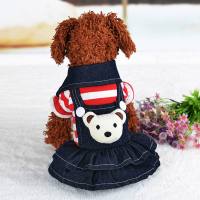 XS-XL Dog Jean Dress Pet Clothes For Dogs Stripe Puppy Clothes Small Dog Hoodie Coat Cute Dog Plaid Embroidered Denim Skirt Dresses