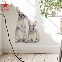 【 Ready Stock 】 Rabbit Pattern Wall Sticker for Nursery Decoration Removable Decal