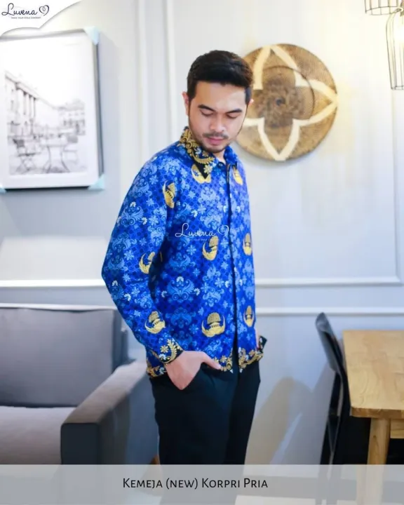 Korpri 50S Baju Batik Korpri Model baru Korpri Kerah Hitam Korpri Pria