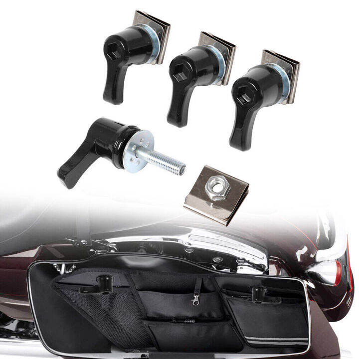 Rhyming Motorcycle Black Rear Saddlebag Lever Lock Bolts Nuts