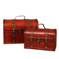 2Pcs Vintage Wooden Storage Box and Two Piece Suit Kids for Jewelry and Other Organizer Gold Coin Storage Box