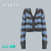 SELVZE เสื้อคาร์ดิแกนซิปฮู้ดสีทึบสำหรับผู้หญิงแฟชั่นแนวเกาหลีเสื้อโค้ทมีหมวกคลุมขนาดใหญ่