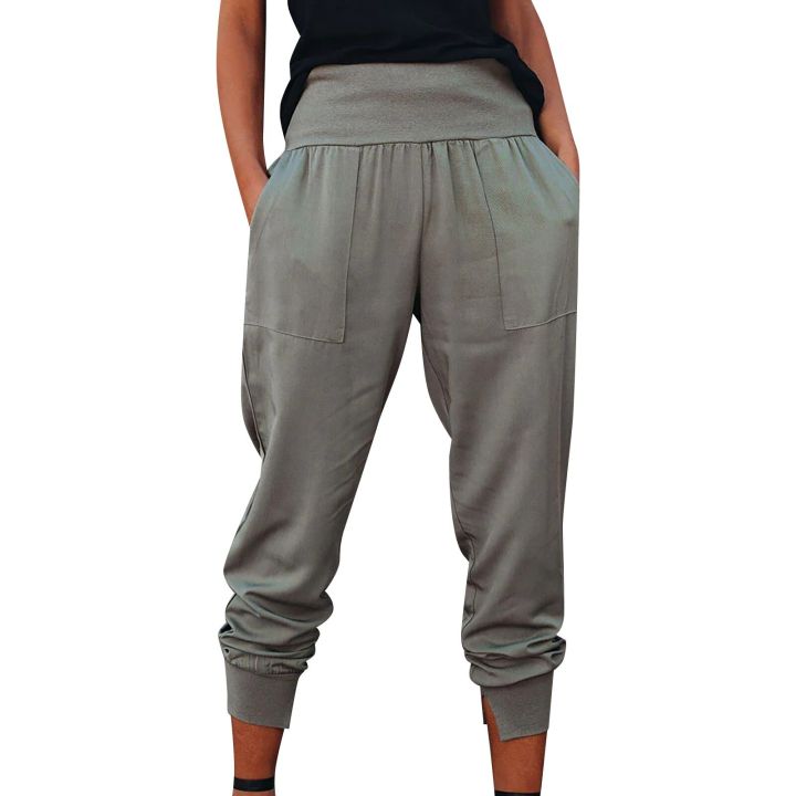 womens-solid-color-pants-high-waisted-niners-split-slacks-solid-color-pockets-bloomers-lantern-sweatpants-nbsp-summer-jeggings