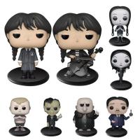 Original The Addams People Cartoon Funny Film Anime Collection Figures Addams Characters Little Girl PVC Doll Toys Gifts unusual