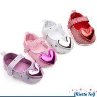 MIE 1 Pair Of Baby Girl Toddler  Shoes, Adjustable Buckle Strap Sandals Soft Sole Girl Love-shape Princess Shoes (0-1