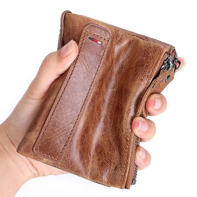 （Layor wallet） 2020ใหม่ร้อน Rfid Cowhide หนังแท้ผู้ชายกระเป๋าสตางค์กระเป๋าเงินเหรียญสั้นกระเป๋าสตางค์วินเทจขนาดเล็กแบรนด์ที่มีคุณภาพสูงผู้ถือออกแบบ